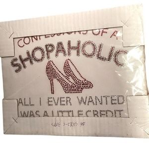 Rhinestone Transfer Unisex OS Red Silver Good Shopaholic High‎ Heels